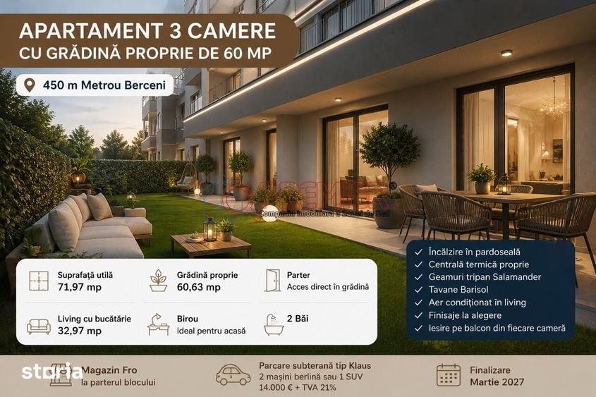 3 Camere Bloc nou | Curte 60 mp | Metrou Berceni - 5