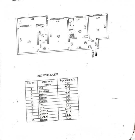 Apartament cu 3 camere semidecomandat, mobilat în Hipodrom