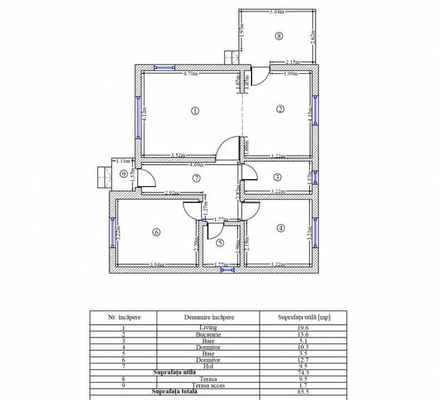 Casă individuală cu 3 camere cu Teren 409 Mp în Berceni