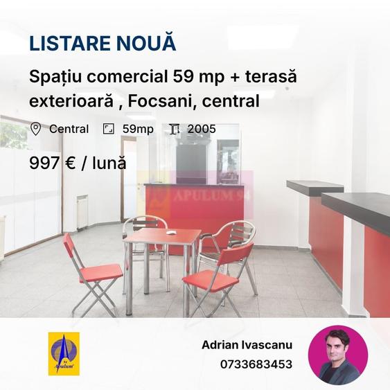 Spațiu comercial, de 59 mp, în Central
