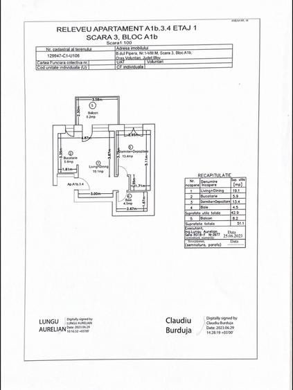 Apartament cu 2 camere semidecomandat în Central