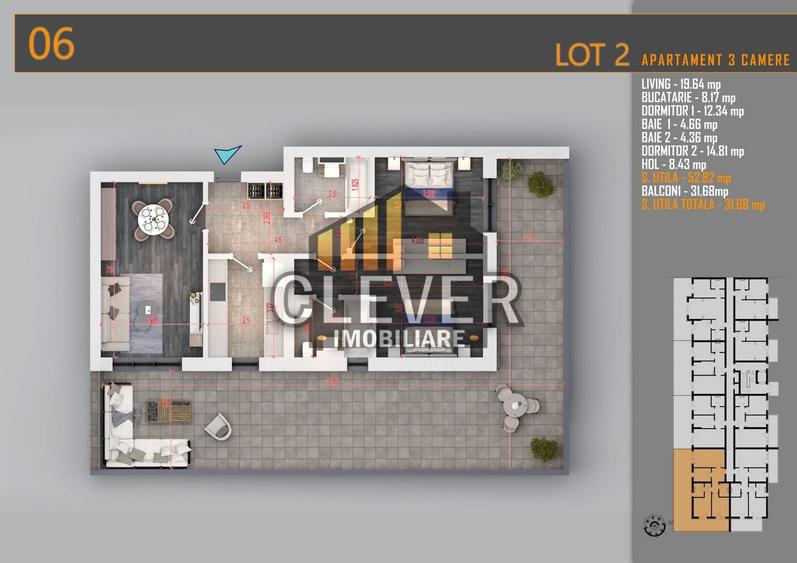 Apartament cu 3 camere decomandat în Theodor Pallady