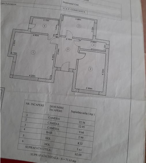 Apartament cu 3 camere decomandat în Central