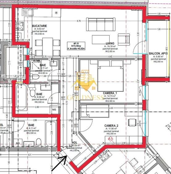 Apartament cu 3 camere decomandat în Central