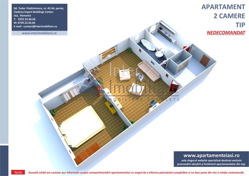 Apartament cu 2 camere nedecomandat în Tudor Vladimirescu — fotografia 1