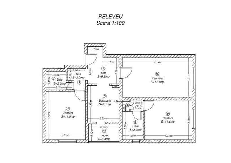 Apartament cu 3 camere în Complex Studențesc