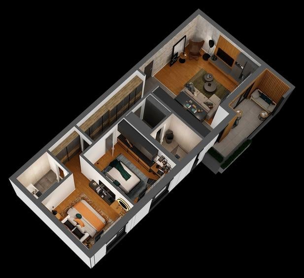 Apartament cu 3 camere decomandat în Central