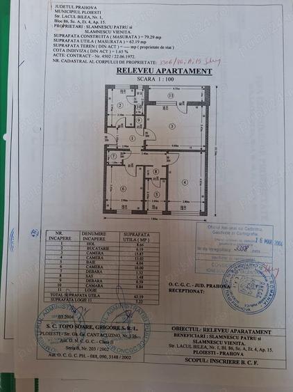 Apartament cu 3 camere decomandat în Central