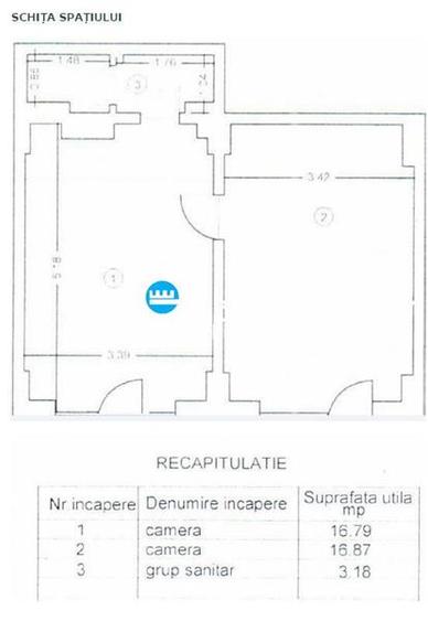 Birou, de 37 mp, în Central