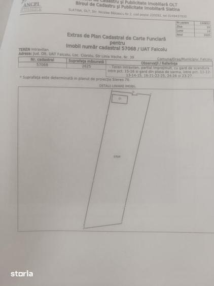 Teren de 2625 mp, în Cioroiu