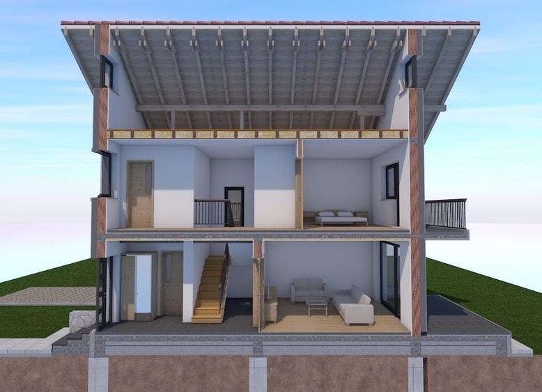 Casă cu 4 camere în Tărlungeni