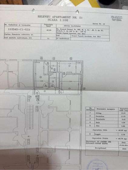 Apartament cu 2 camere decomandat în Central