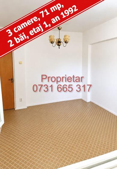 Apartament cu 3 camere semidecomandat în Tei