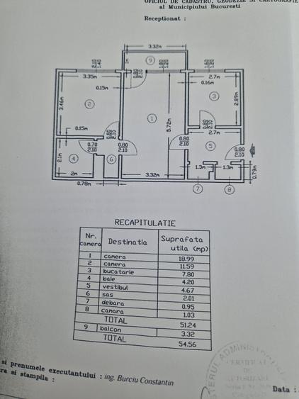 Apartament cu 2 camere semidecomandat în Moșilor
