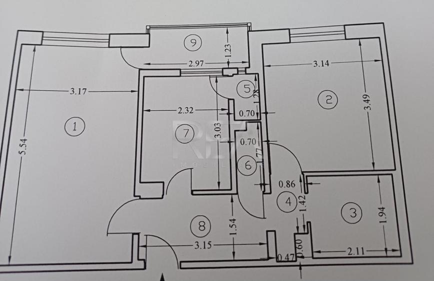 Apartament cu 2 camere decomandat în Crângași
