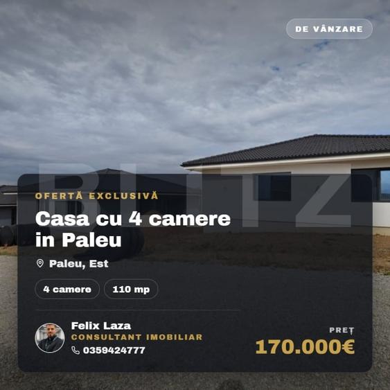 Casă individuală cu 4 camere cu Teren 500 Mp în Paleu