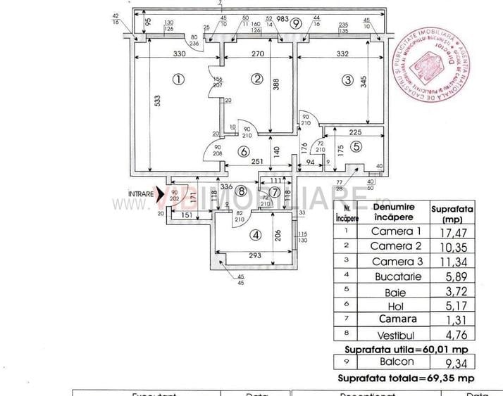 Apartament cu 3 camere decomandat în Drumul Taberei