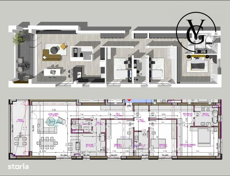 Apartament cu 4 camere decomandat în Central