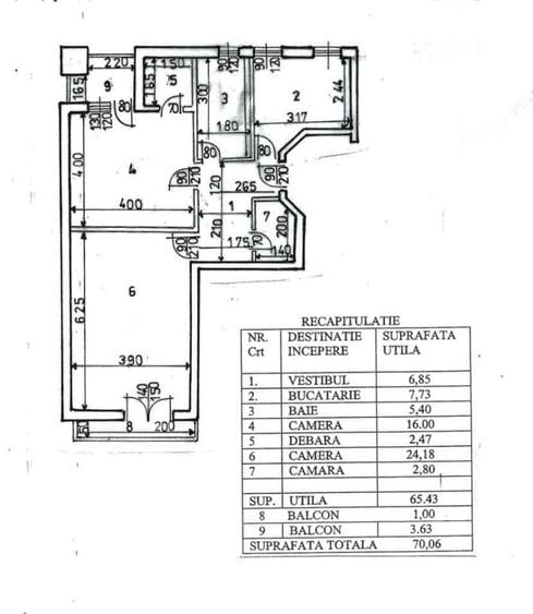 Apartament cu 2 camere decomandat în Națiunile Unite