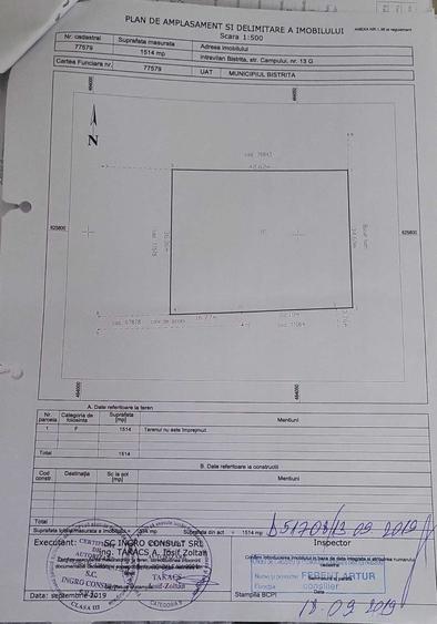 Teren de 1514 mp, în Exterior Vest