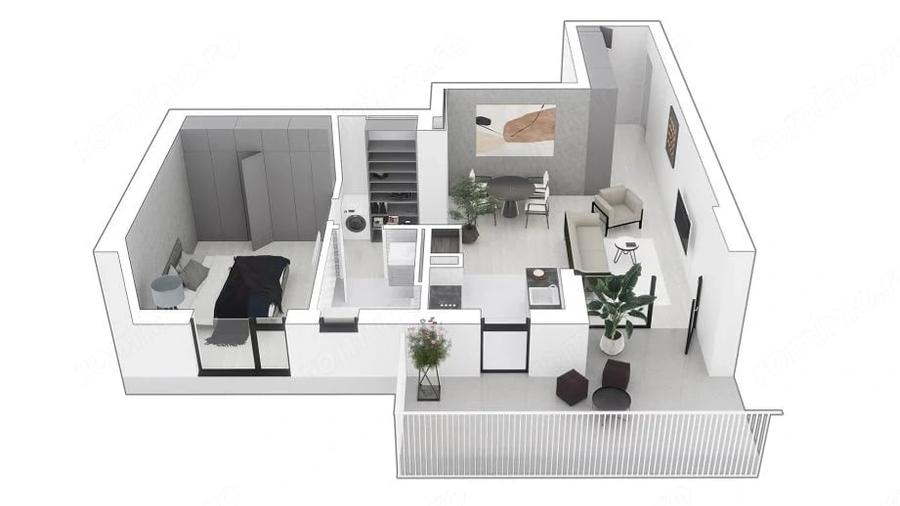 Apartament cu 2 camere în Sud