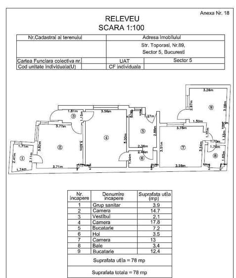 Casă cu 3 camere în Rahova