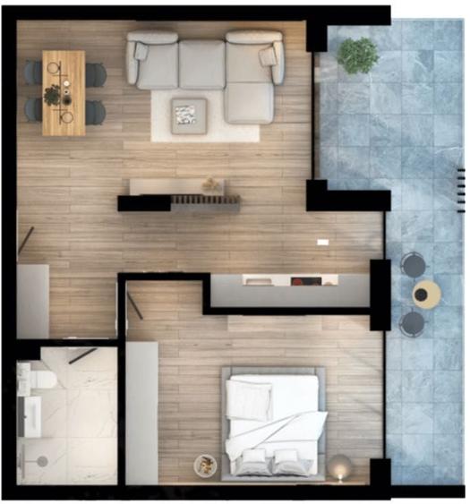 Apartament cu 2 camere decomandat în Nord