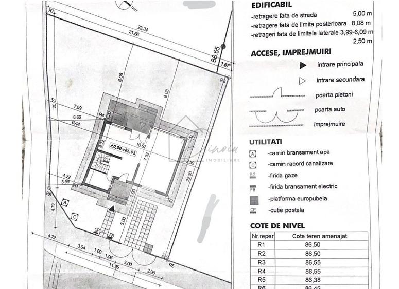 Casă individuală cu 6 camere cu Canalizare în Central