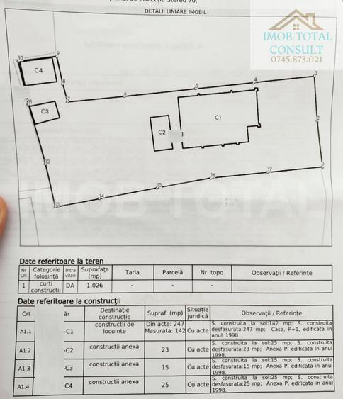 Casă individuală cu 6 camere cu Teren 1026 Mp în Exterior Nord