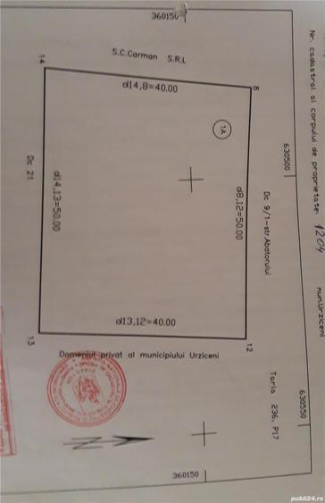 Teren de 2000 mp, în Central
