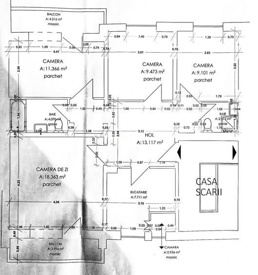 Apartament cu 4 camere decomandat, mobilat în Mărăști