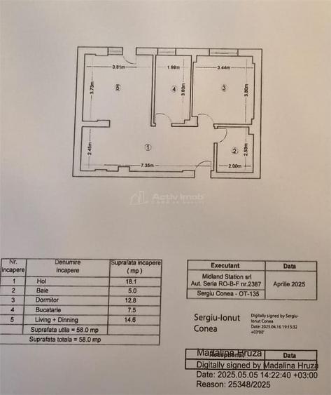 Apartament cu 2 camere decomandat în Rahova