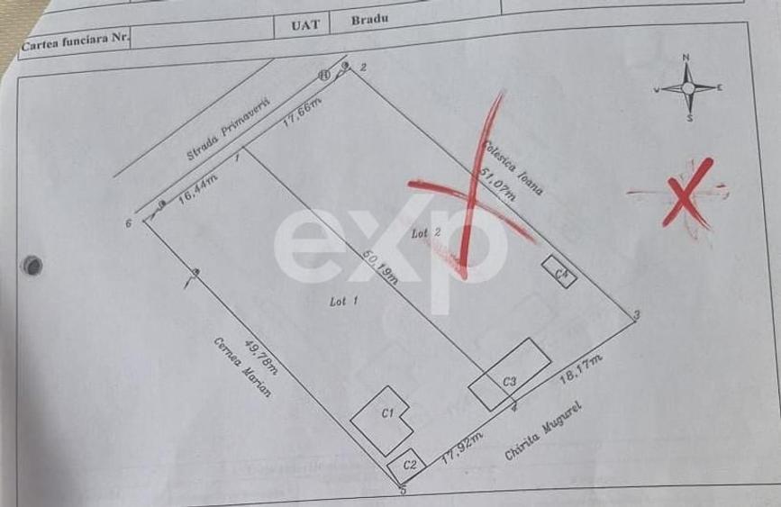 Teren Construcții intravilan de 700 mp, în Bradu