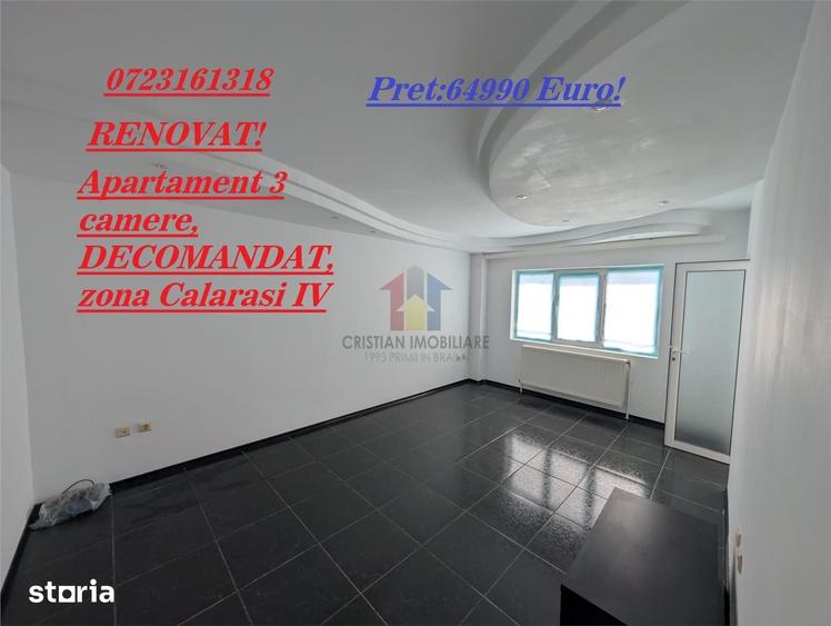 RENOVAT! Apartament 3 Camere DECOMNADAT, zona Calarasi IV - 1