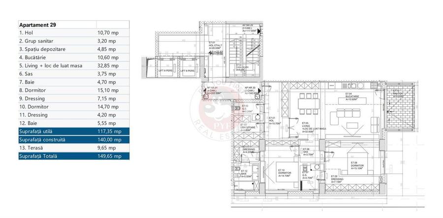 Apartament cu 3 camere semidecomandat în Floreasca