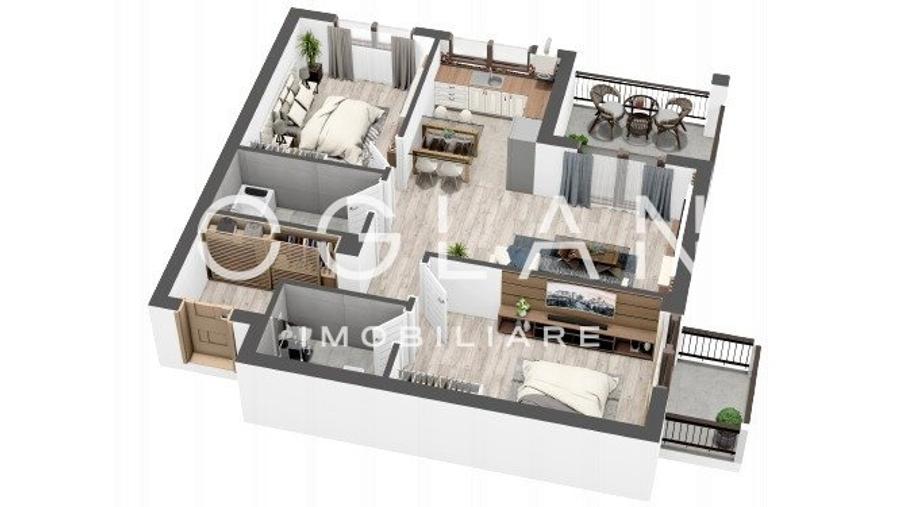 Apartament 3 camere, 2 bai,loc de parcare si boxa de depozitare  0% Comision - 7