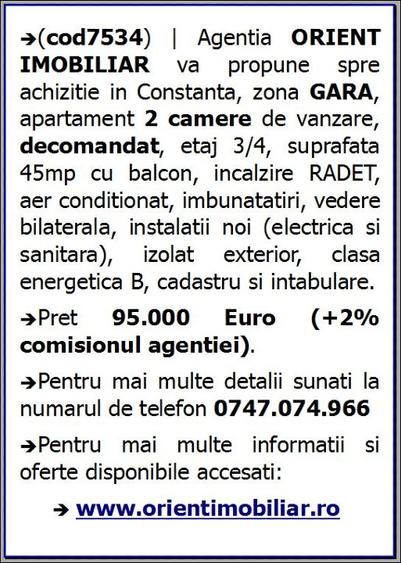 Gara, decomandat, 2 camere, etaj 3, vanzari Constanta - 6