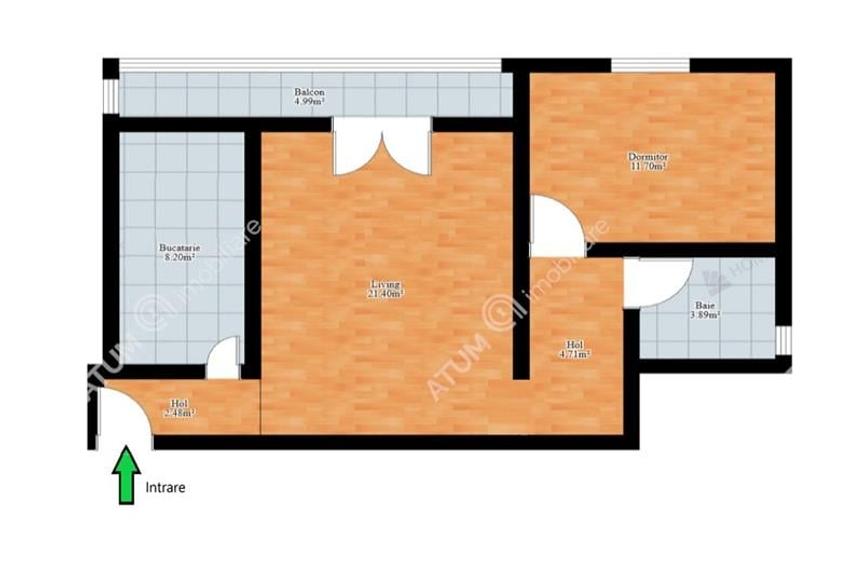 Apartament cu 2 camere si balcon etaj 1 in zona Turnisor din Sibiu - 8