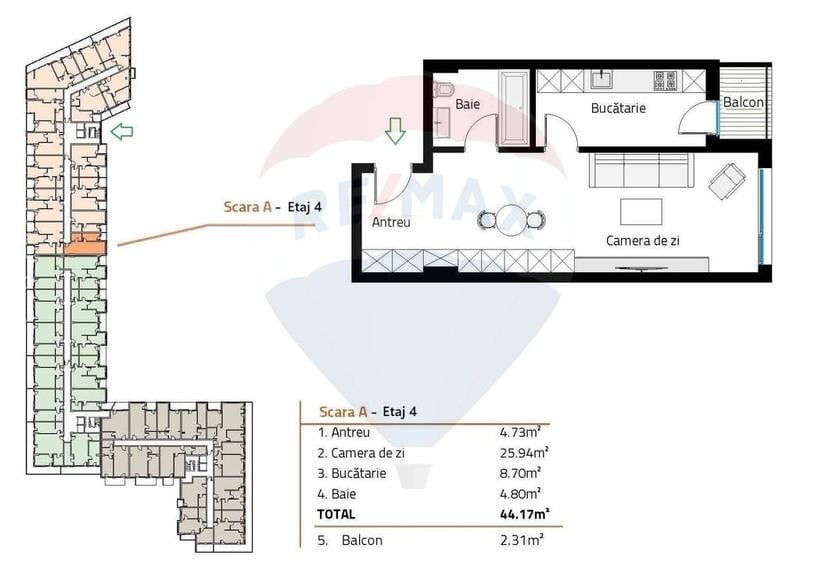 Apartament nou de vanzare 44 mp Soporului Comision 0% - 6