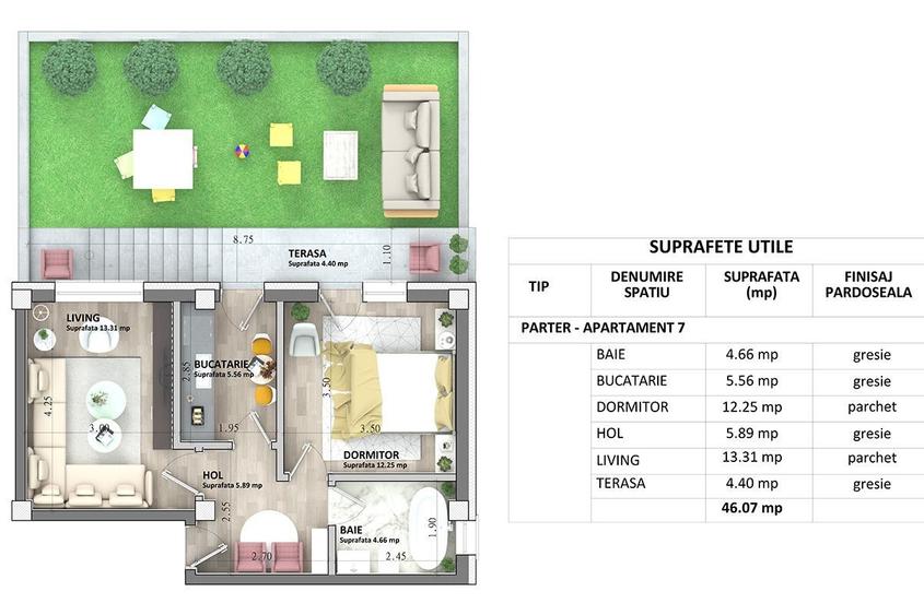 Apartament cu 2 camere decomandat în Lunca Cetățuii