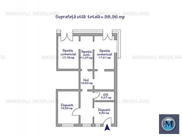 Spatiu comercial de vanzare, zona Vest - Lamaita, 98.96 mp #16185