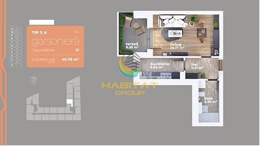 L.Rebreanu Garsoniera decom. 46 mp vis-a-vis AUCHAN TITAN - 2