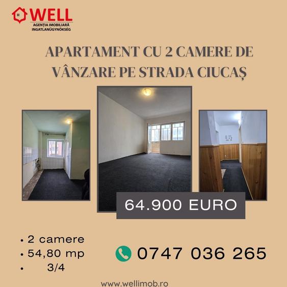 Apartament cu 2 camere de vânzare pe strada Ciucaș - 1