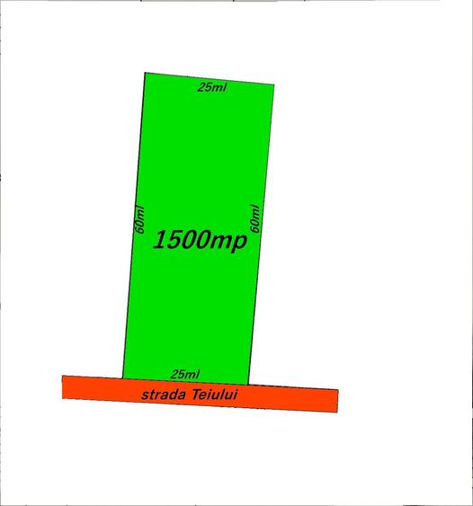 Teren intravilan 1500mp destinatia rezidentiala ,desch.25ml la str.Teiului! - 1