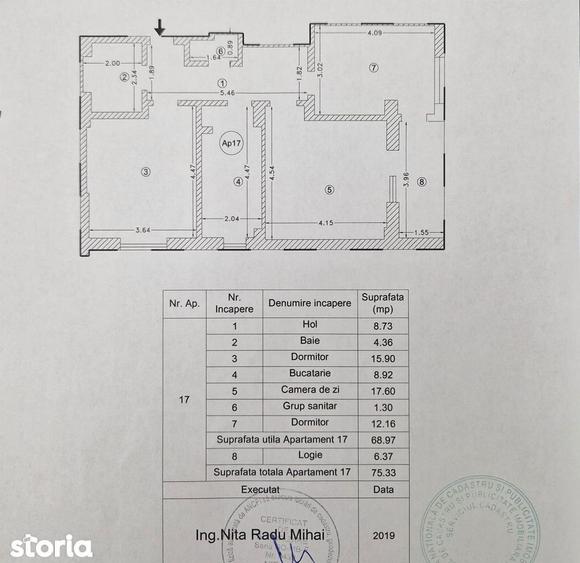 Apartament cu 3 camere în Central