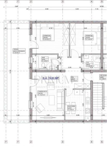 GIROC - 3 CAM - DECOMANDAT - 2 BAI - TERASA 30MP - LOC PARCARE - BLOC NOU - 8