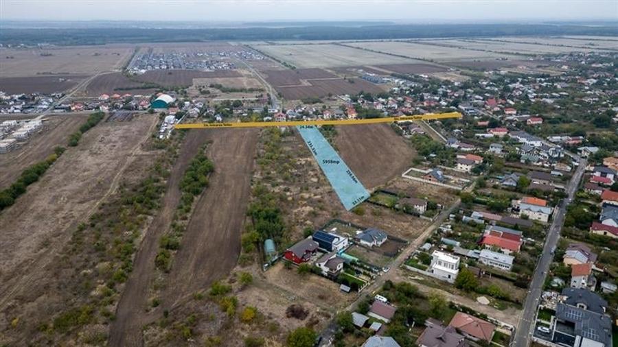 BUFTEA - FLAMANZENI,TEREN 5958 MP,DESCHIDERE 24 M,DOSAR PUZ+AVIZE,TOATE UTILITAT - 5