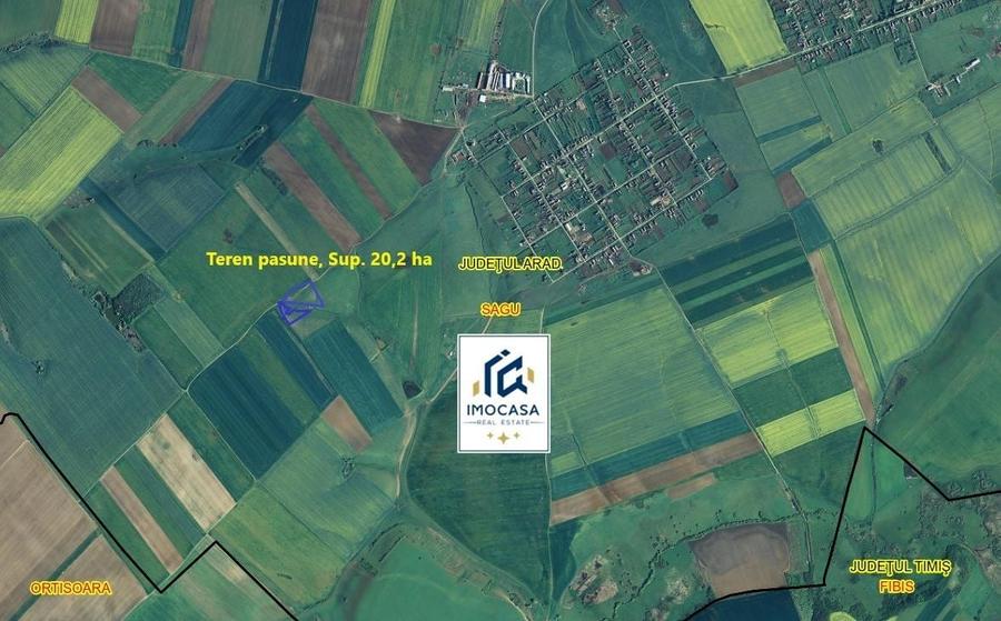 Teren extravilan de vânzare agricol, pășune, Sagu Jud. Arad, 5,42 ha - 1