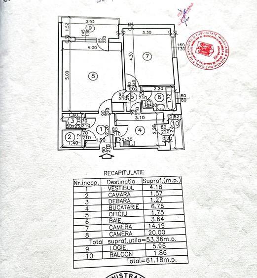 Apartament 2 camere Costin Georgian - CENTRALA -2 Balc - 61,18 mp - 5 min metrou - 9