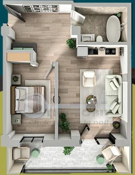 Apartament cu 2 camere decomandat în Galata